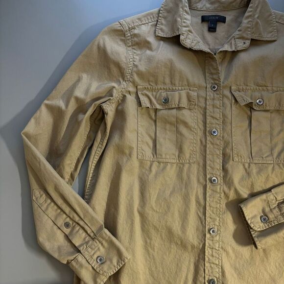 J. Crew utility shirt olive green button button down long sleeve top - Picture 9 of 9